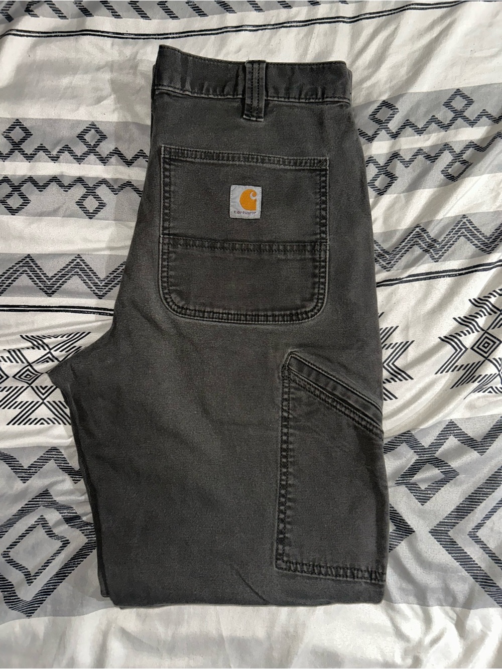 Carhartt Black Work Pants with Logo Patch 32x34
